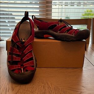 Keen Red and Black Closed-Toe Outdoor Sandal
